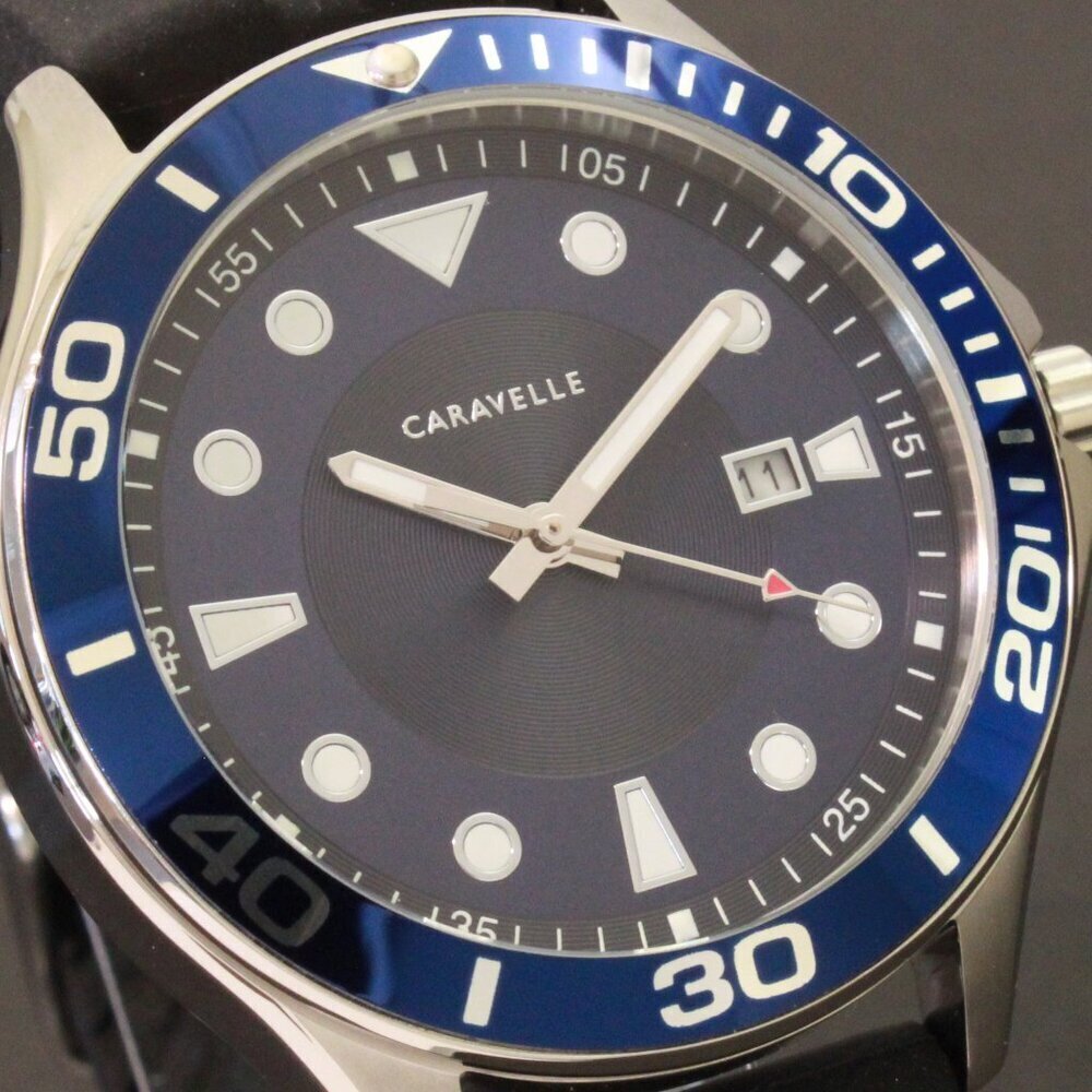 Caravelle Men's Sport Watch By Bulova Sunburst Dial Silicone Strap 42mm - Picture 8 of 13